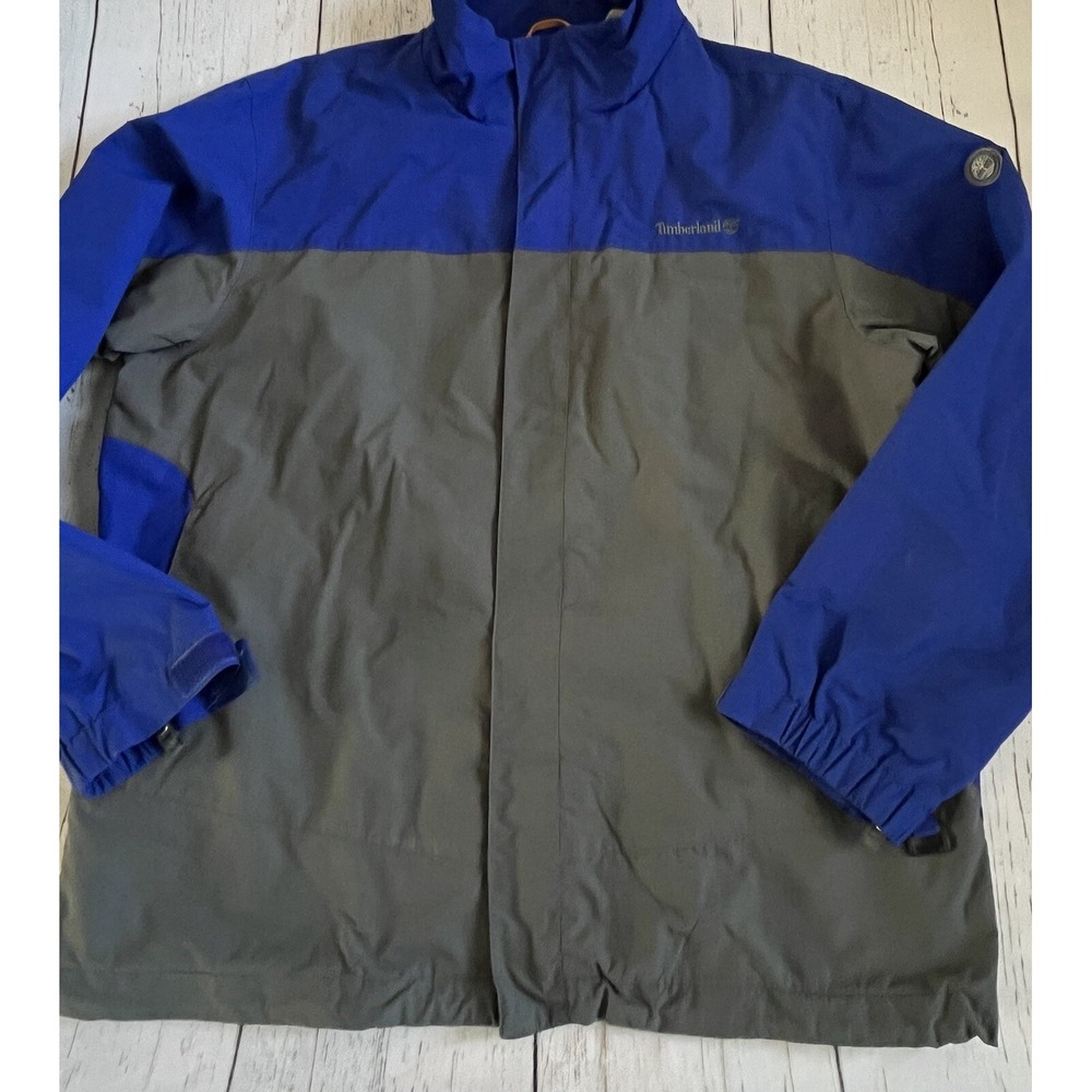 Timberland Weathergear XL Nylon Coat Blue Gray Men Shell‎